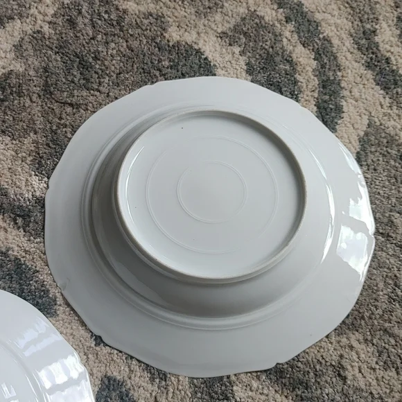 Vintage China Dish Set Bowls Set Of Two Ivory Purple Floral